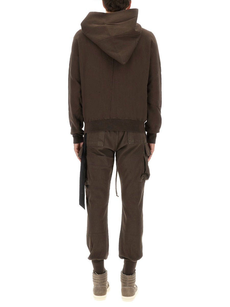 RICK OWENS DRKSHDW Asymmetrical Zipper Mini Sweatshirt for Men