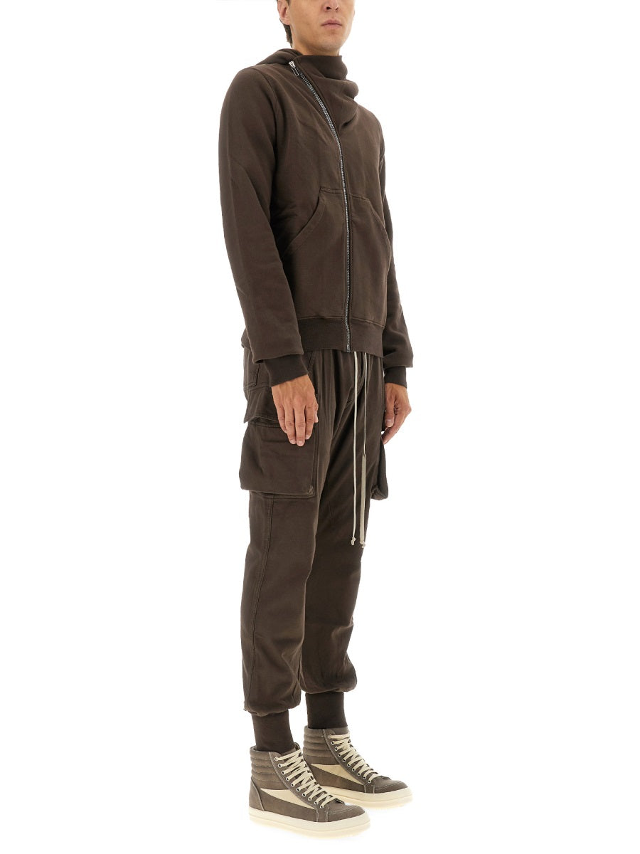 RICK OWENS DRKSHDW Asymmetrical Zipper Mini Sweatshirt for Men