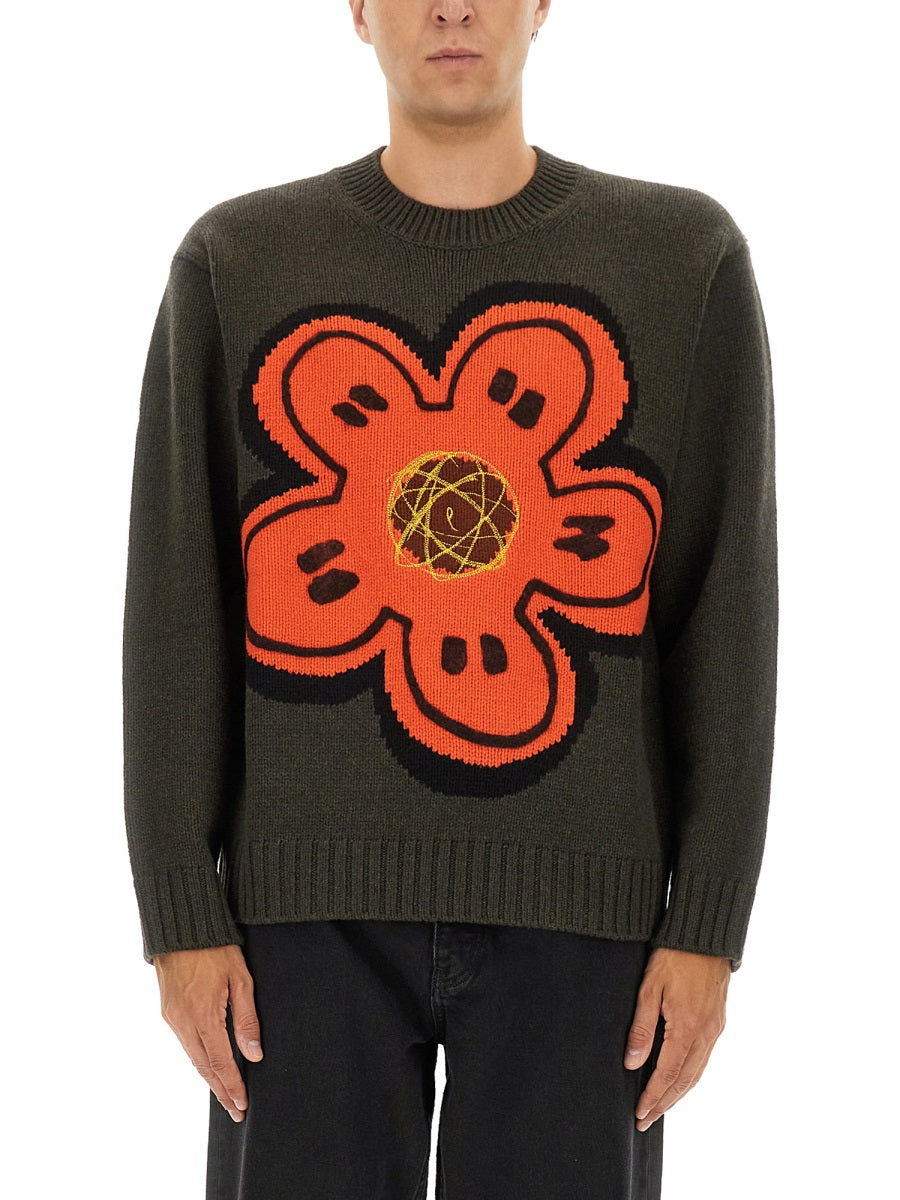 KENZO Men's Wool Sweater with Boke Flower - Size L