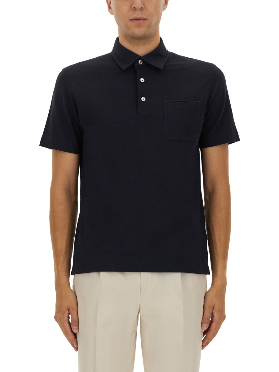 ZEGNA Cotton Polo Shirt with Pocket - Size 48 IT