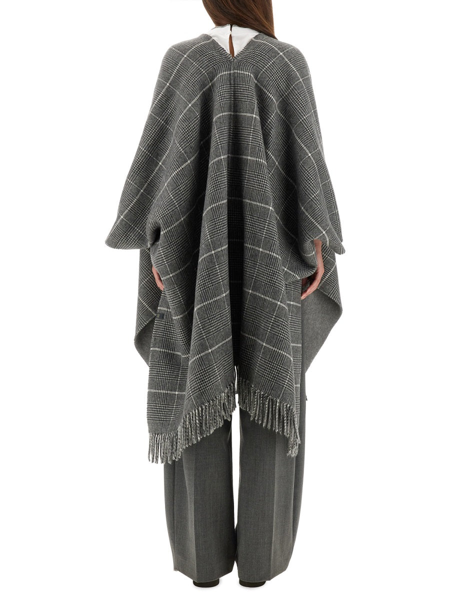 BRUNELLO CUCINELLI Wool Poncho with Bangs - One Size Fits All