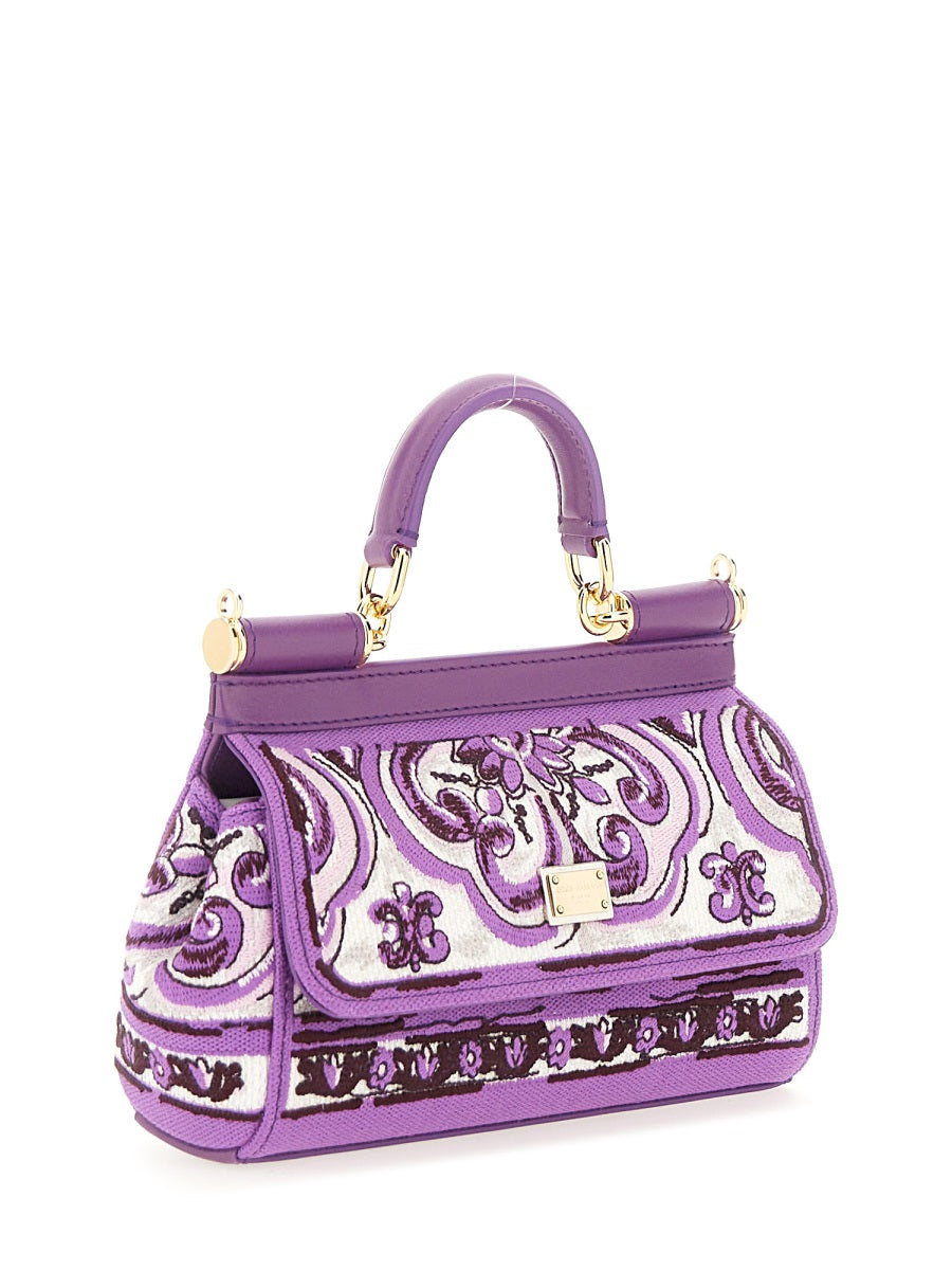 DOLCE & GABBANA Mini Handbag 'Sicily' in Luxurious Fabric Blend