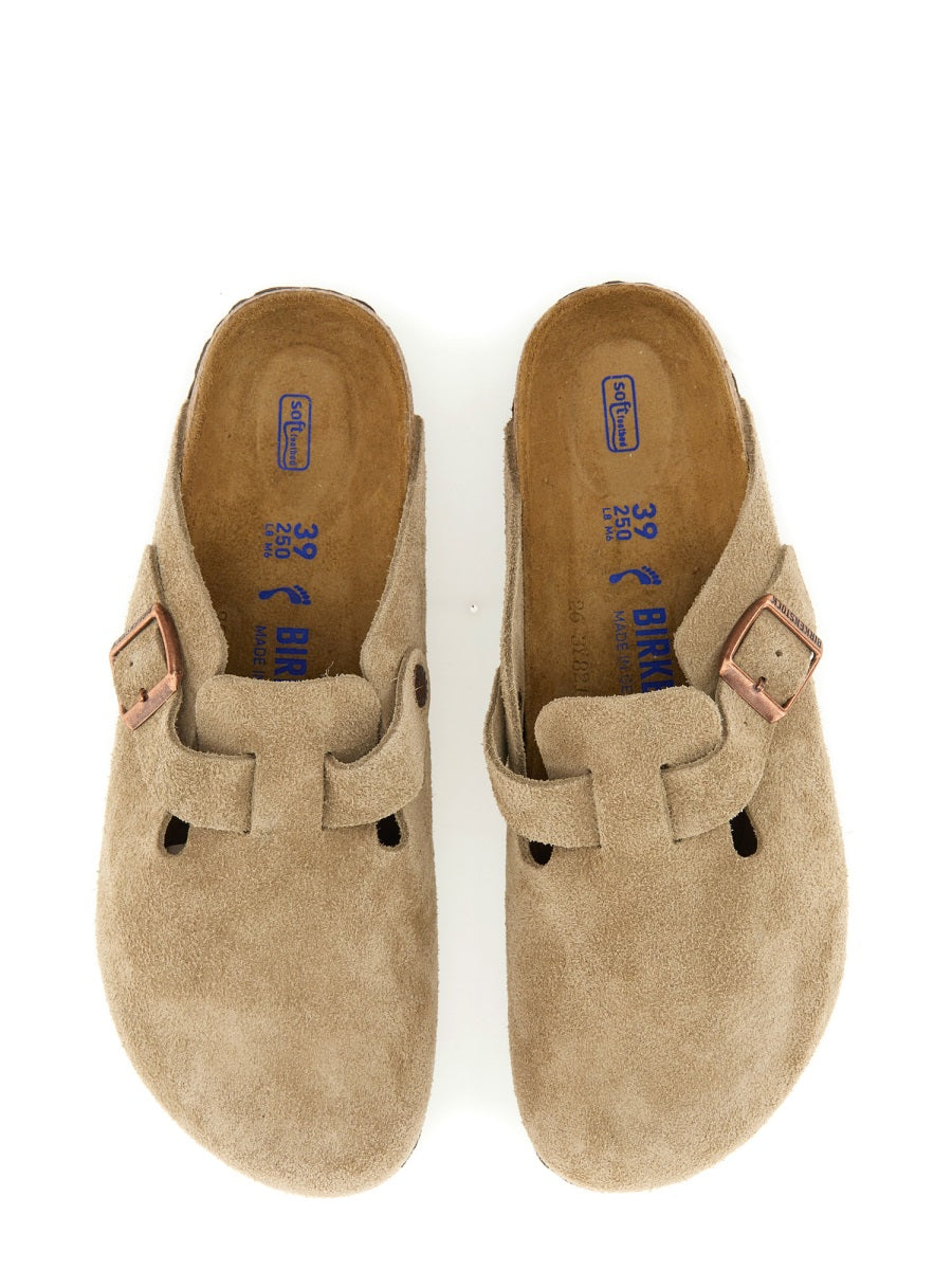BIRKENSTOCK Narrow Width Leather Boston Sabots