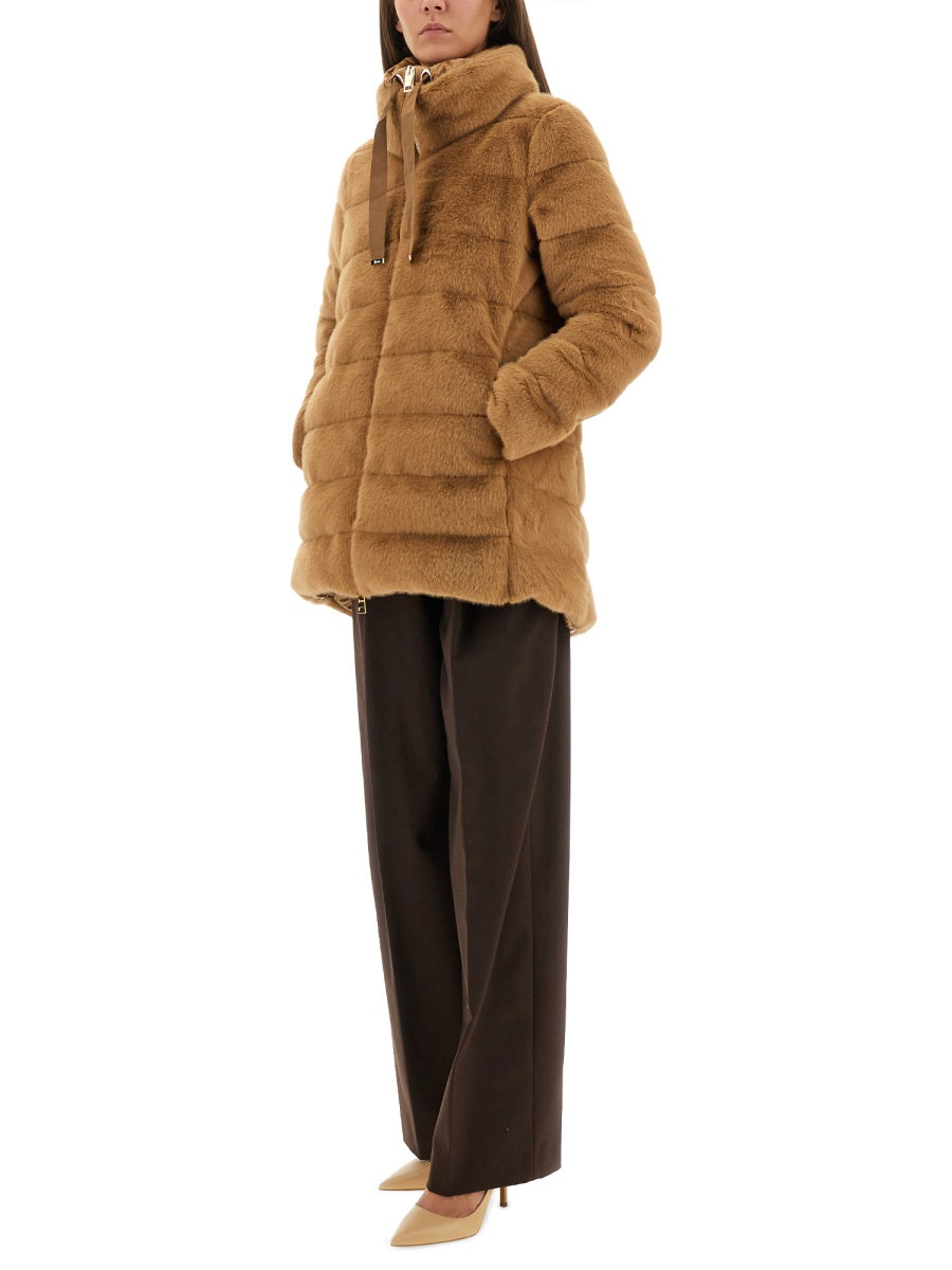 HERNO Eco Fur Down Jacket - Size 40
