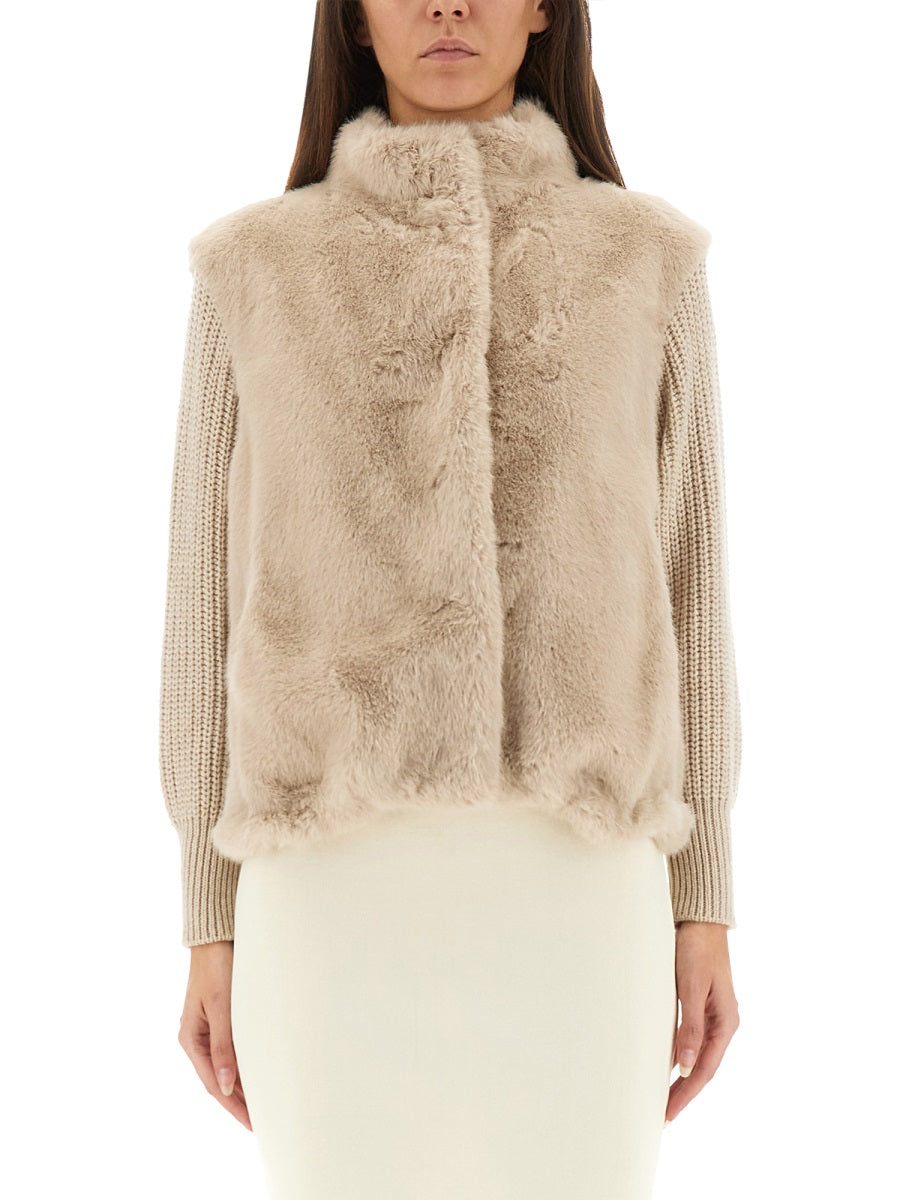 HERNO Faux Mink Fur Resort Jacket - Size 40
