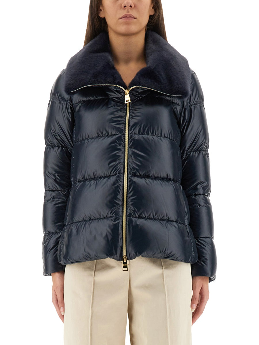 HERNO Stylish Down Jacket with Lined Collar - Size 40