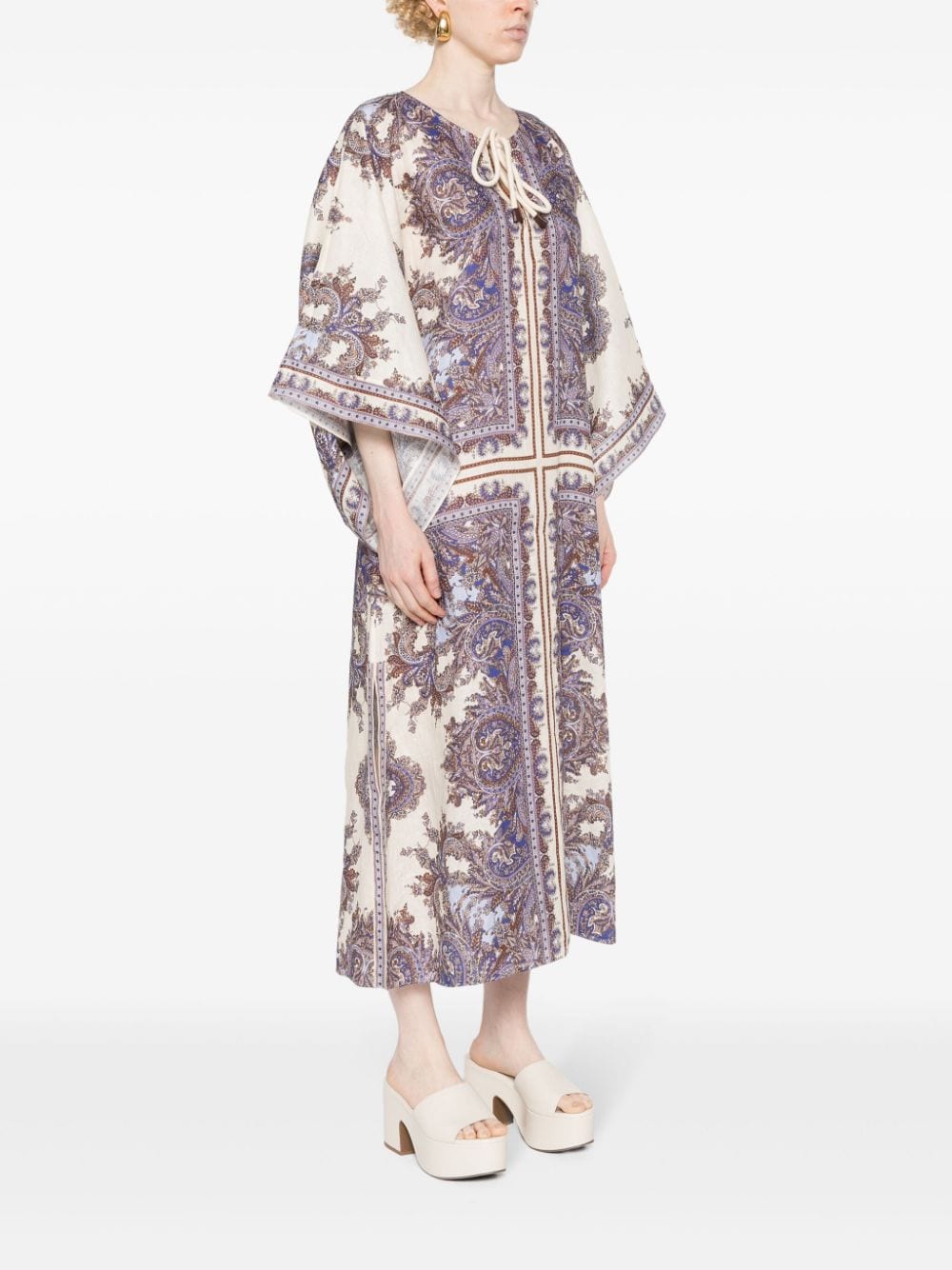 ZIMMERMANN Paisley Print Linen Midi Dress