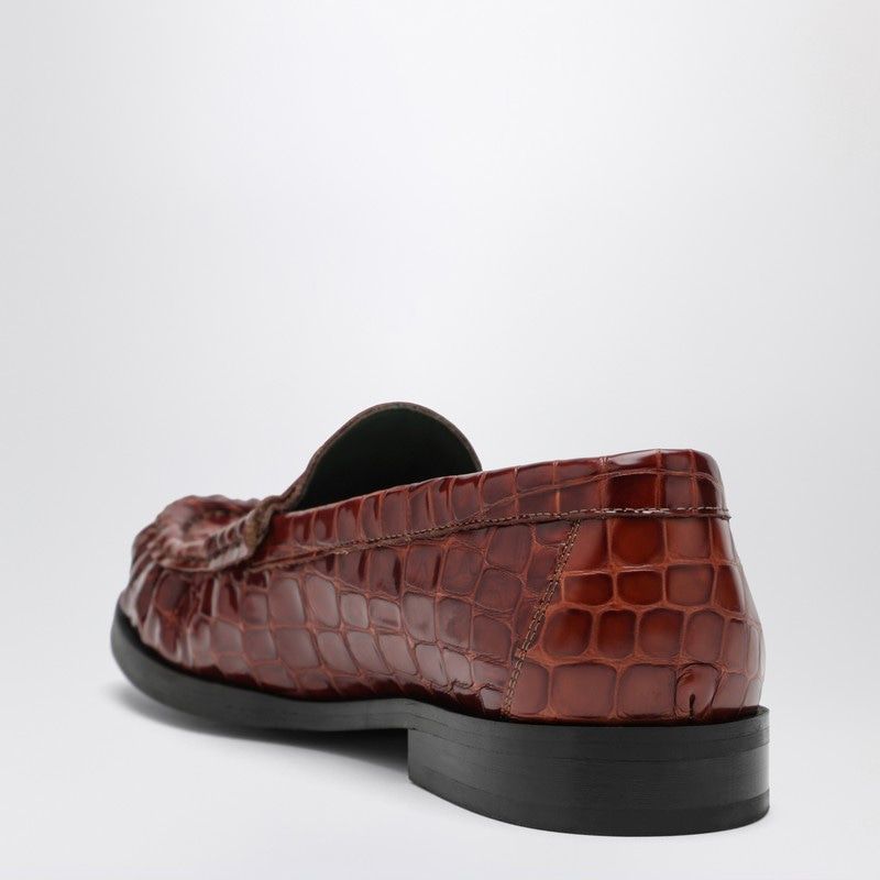 VINNYS OGEE Moccasins with Crocodile Print