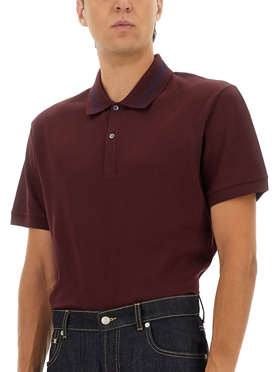 ALEXANDER McQUEEN Men's Polo Shirt with Logo on Collar - Size L