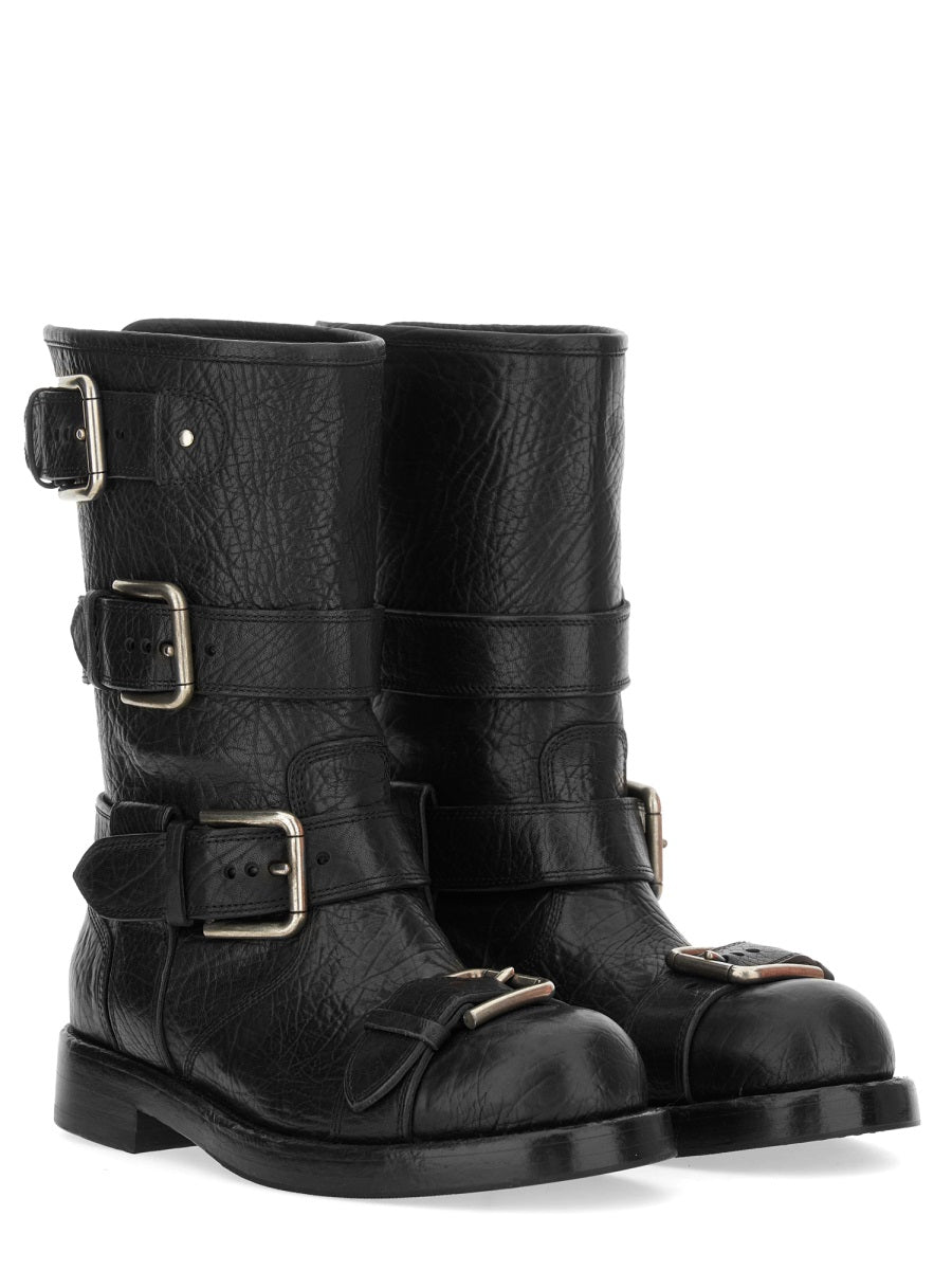 DOLCE & GABBANA Elegant Leather Ankle Boots - Women's FW25