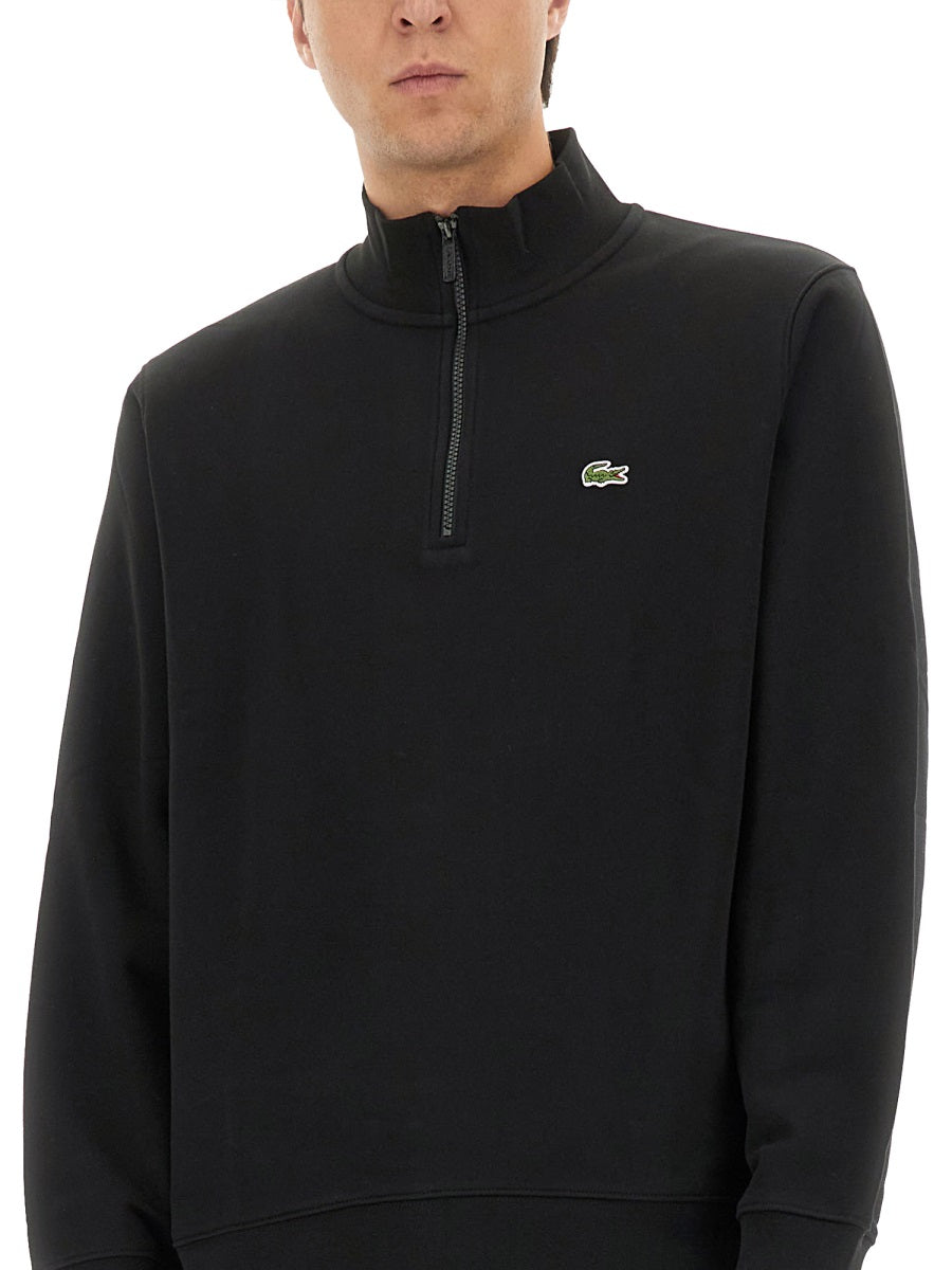 LACOSTE Men's Three-Quarter Zipper Sweatshirt Size 5