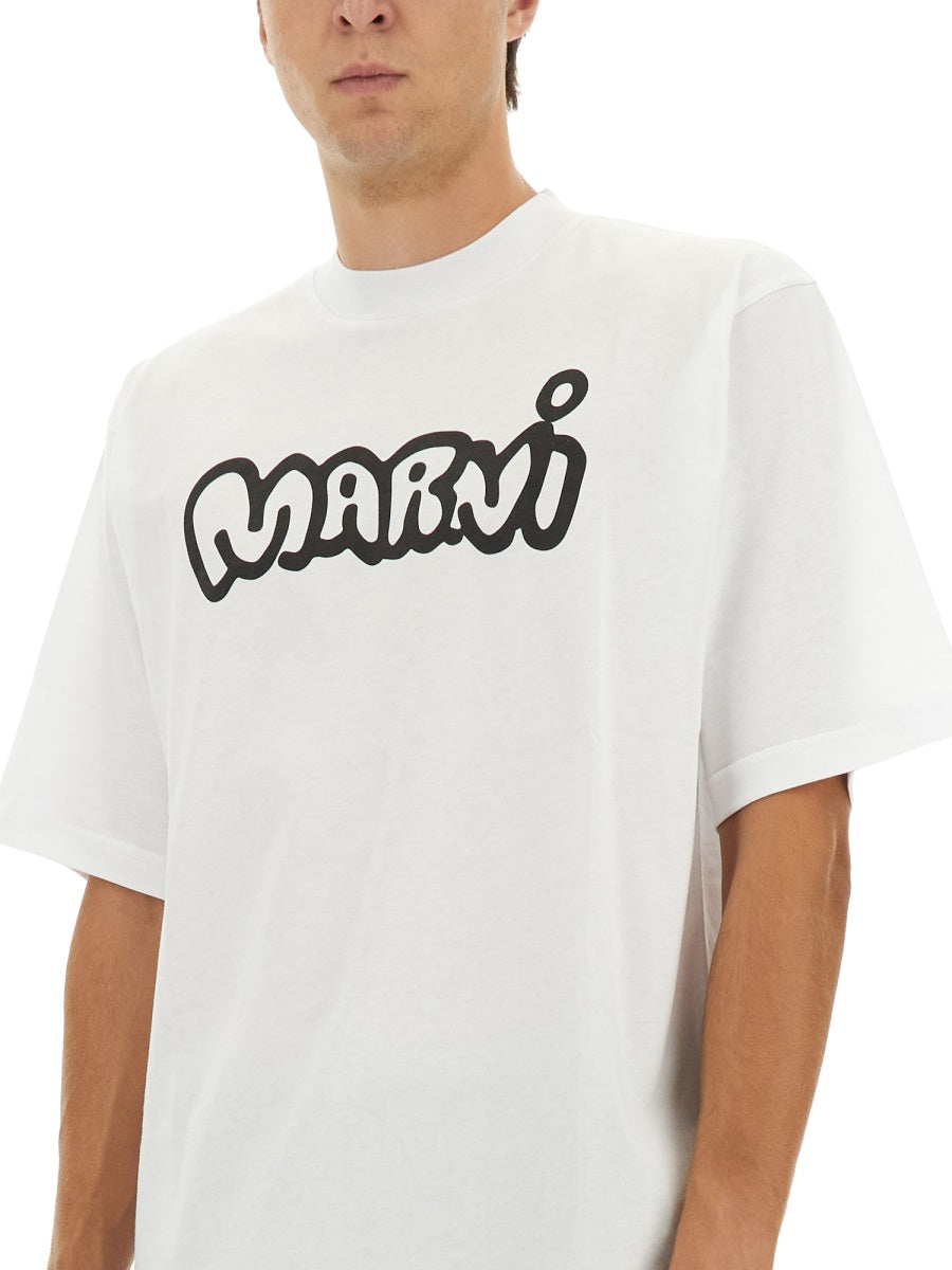 MARNI Graphic Cotton T-Shirt for Men - Size 48 IT