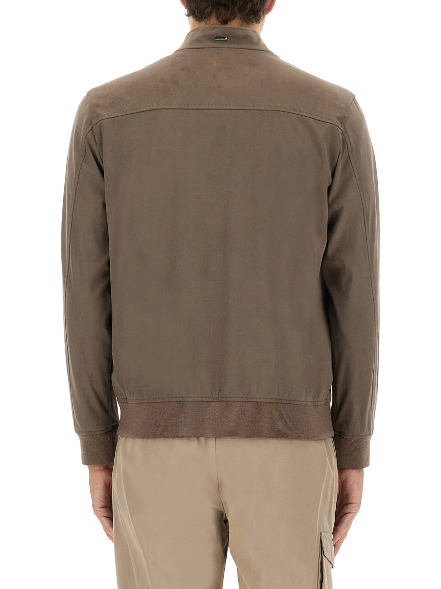 HERNO Men's Bomber Jacket in Suede Alternatives - Size 48 IT