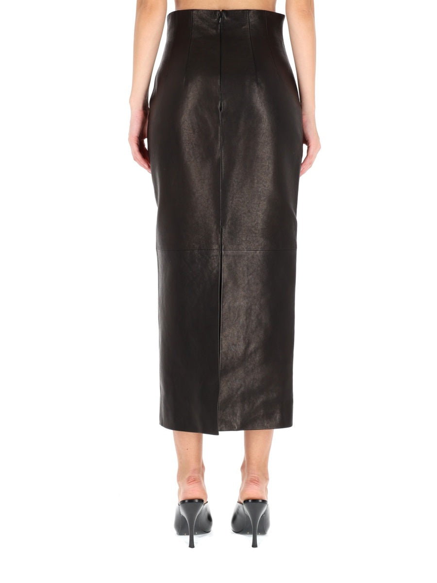 KHAITE Lambskin Mini Skirt for Women