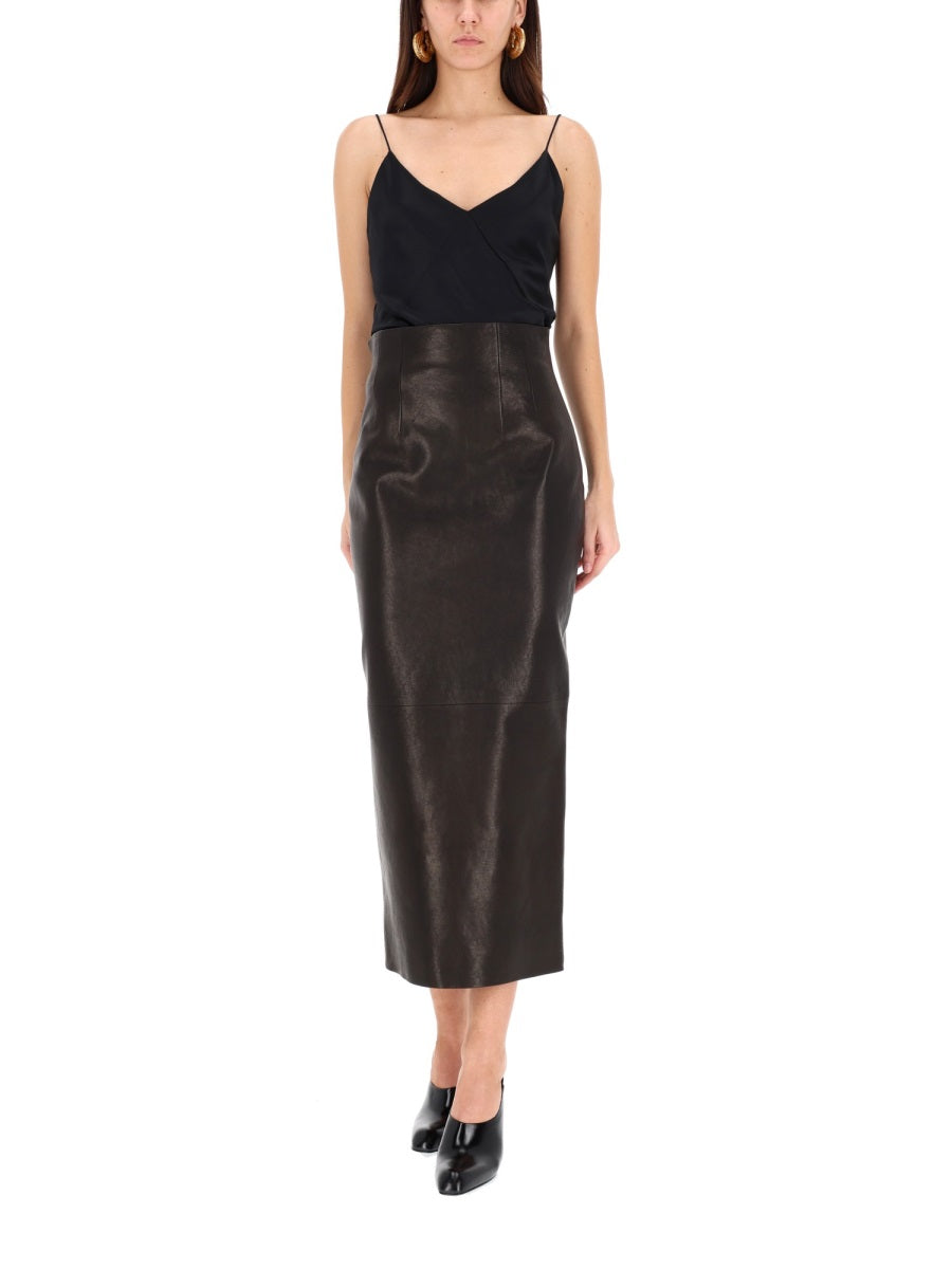 KHAITE Lambskin Mini Skirt for Women
