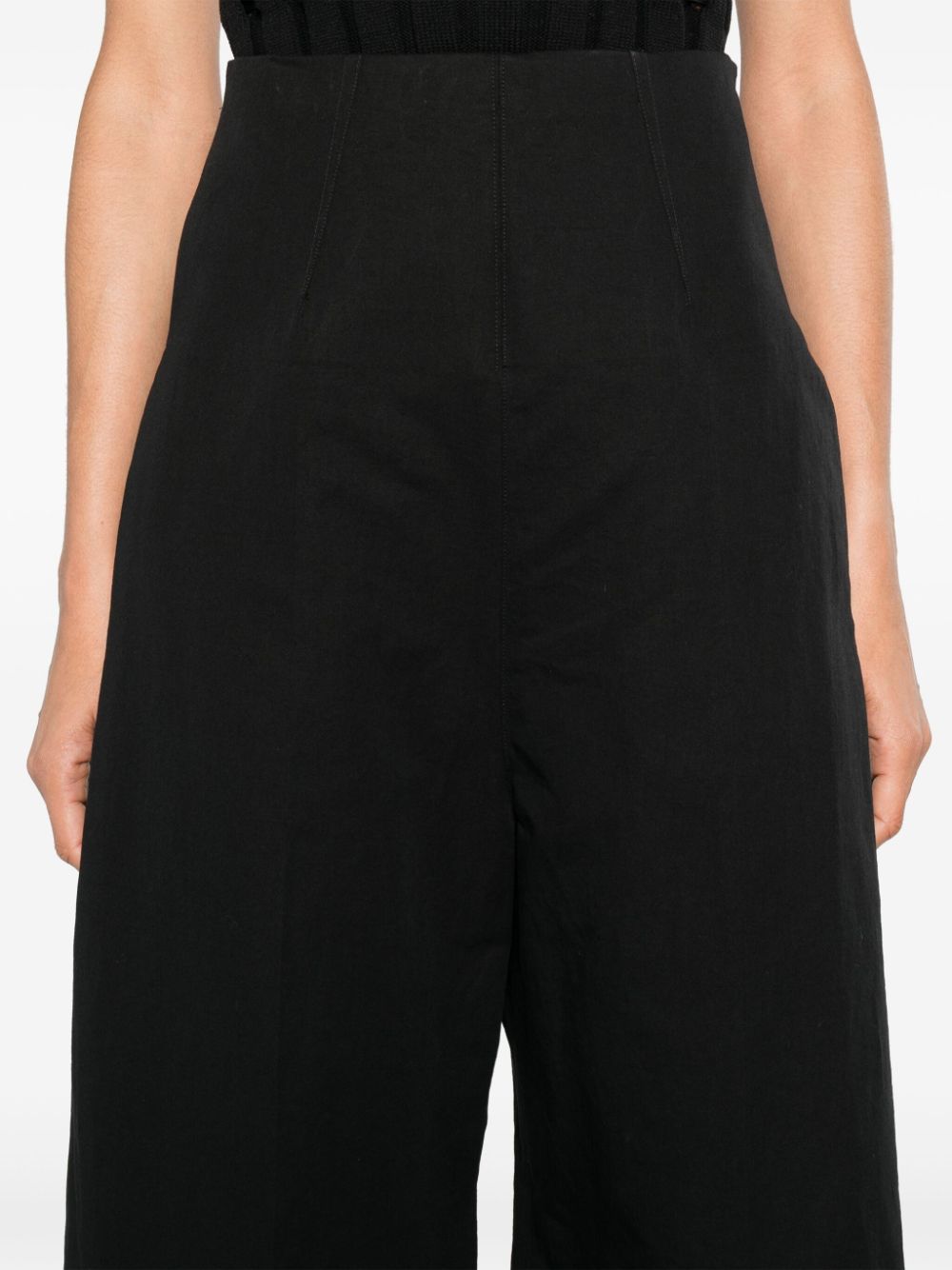 MAX MARA SPORTMAX High-Waisted Linen and Cotton Blend Wide Leg Trousers - SS24