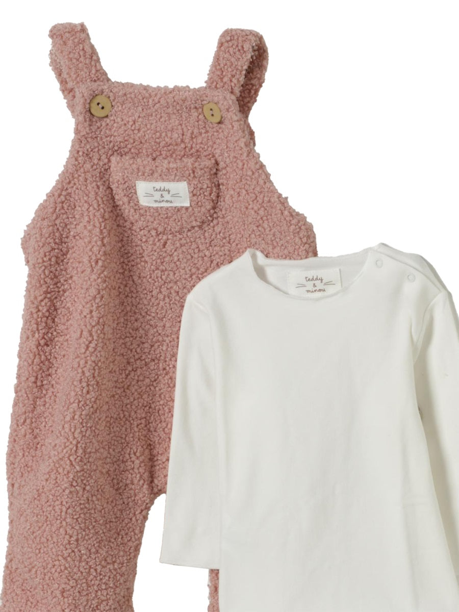 TEDDY & MINOU Mini Girls' T-Shirt and Dungarees Set