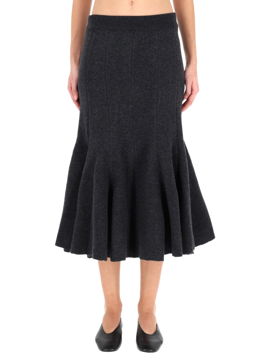 BOTTEGA VENETA Cashmere Midi Skirt - Size S