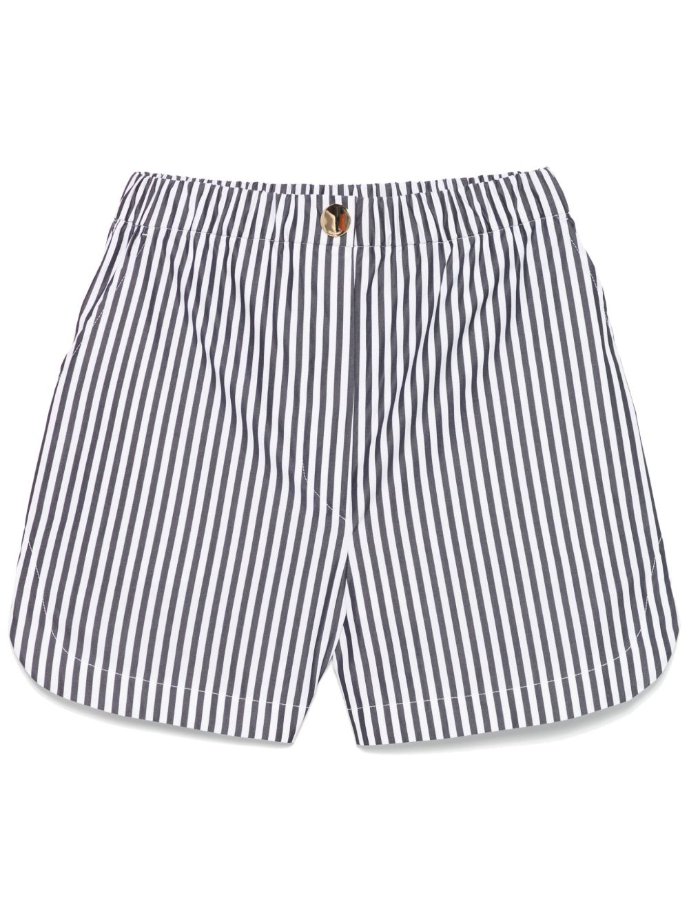 MAX MARA SPORTMAX Women's Striped Cotton Shorts with Elasticated Waistband