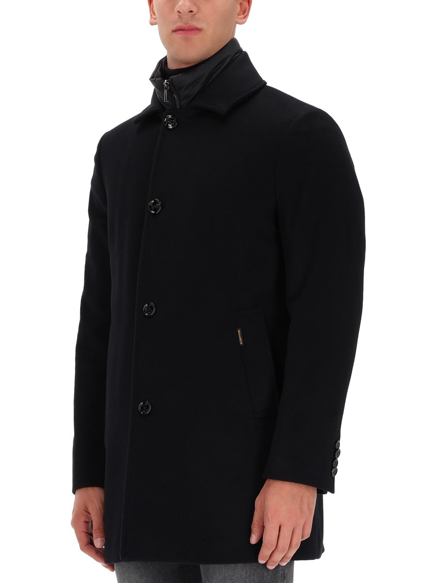 MOORER Elegant Wool-Cashmere Blend Trench Coat for Men
