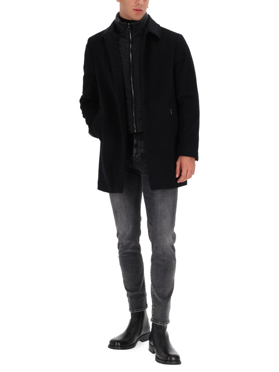 MOORER Elegant Wool-Cashmere Blend Trench Coat for Men