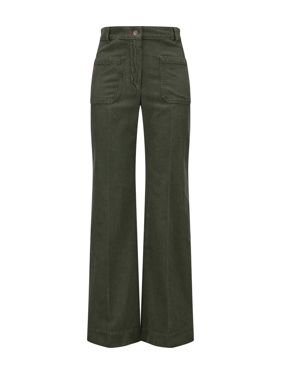 VICTORIA BECKHAM High Waist Cotton Trousers for Women