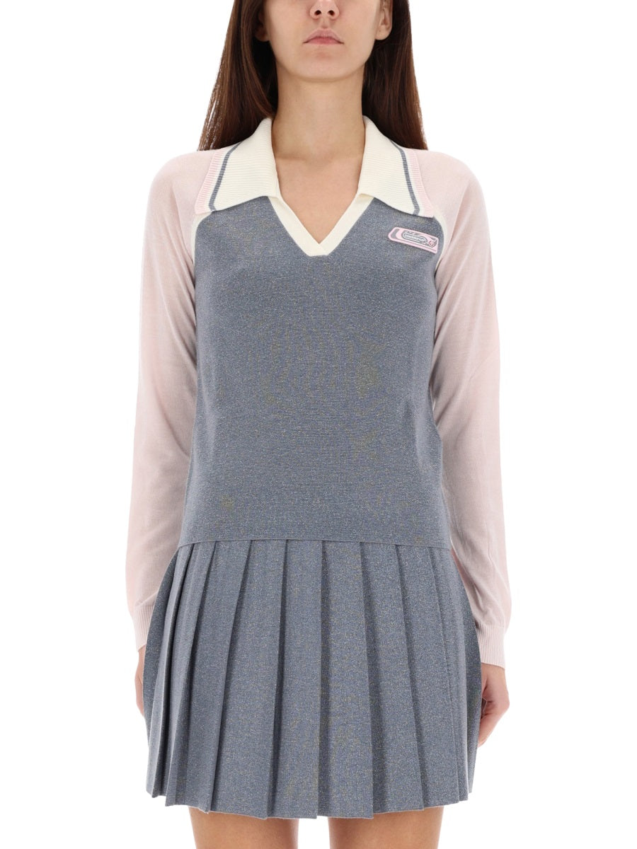 CASABLANCA Long Sleeve Tennis Polo Shirt - Size S