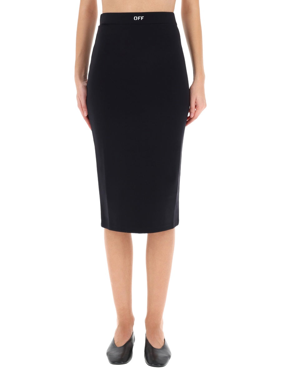 OFF-WHITE MIDI SKIRT WITH LOGO - Size 38