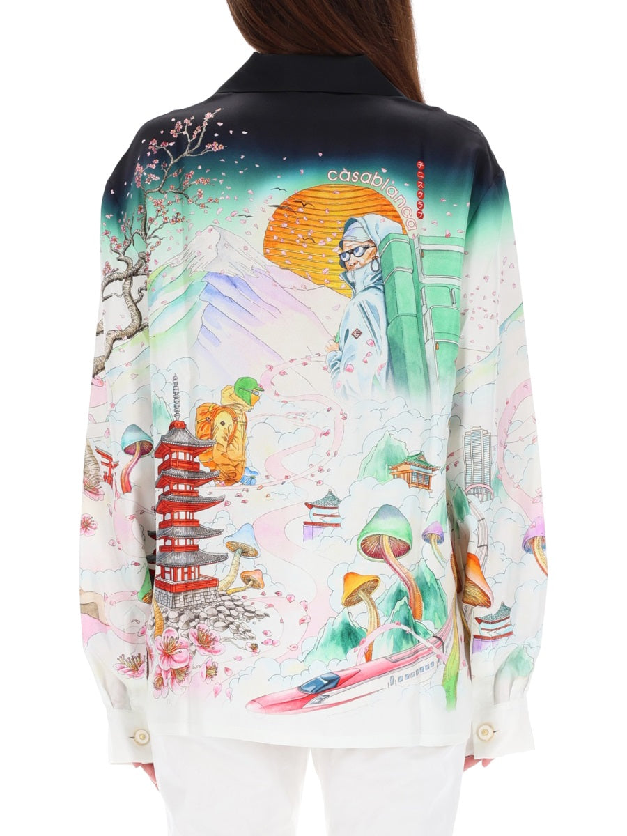 CASABLANCA Silk Flower Print Shirt - Size S