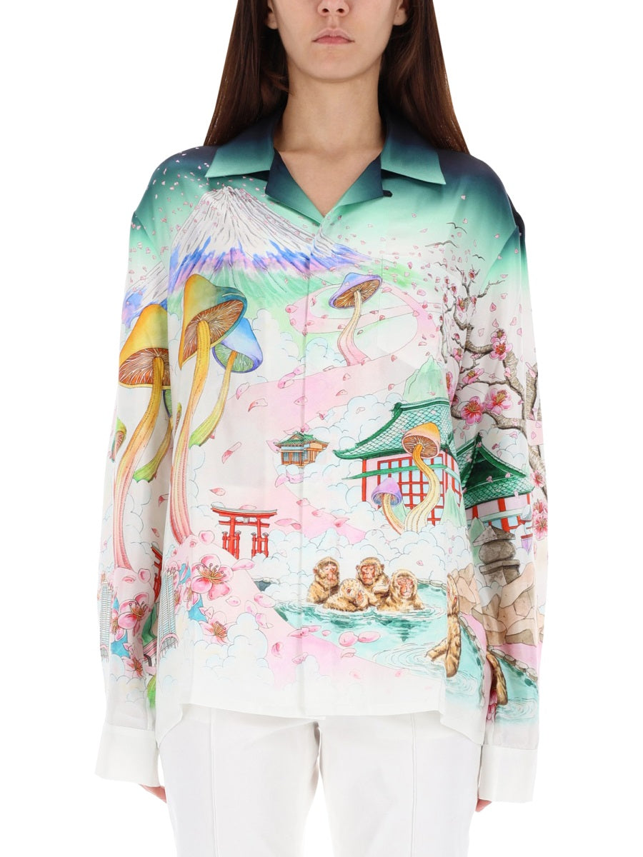 CASABLANCA Silk Flower Print Shirt - Size S
