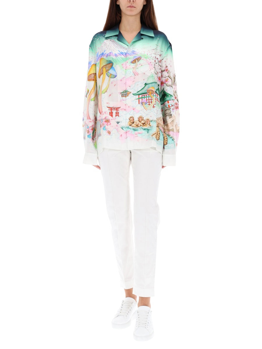 CASABLANCA Silk Flower Print Shirt - Size S