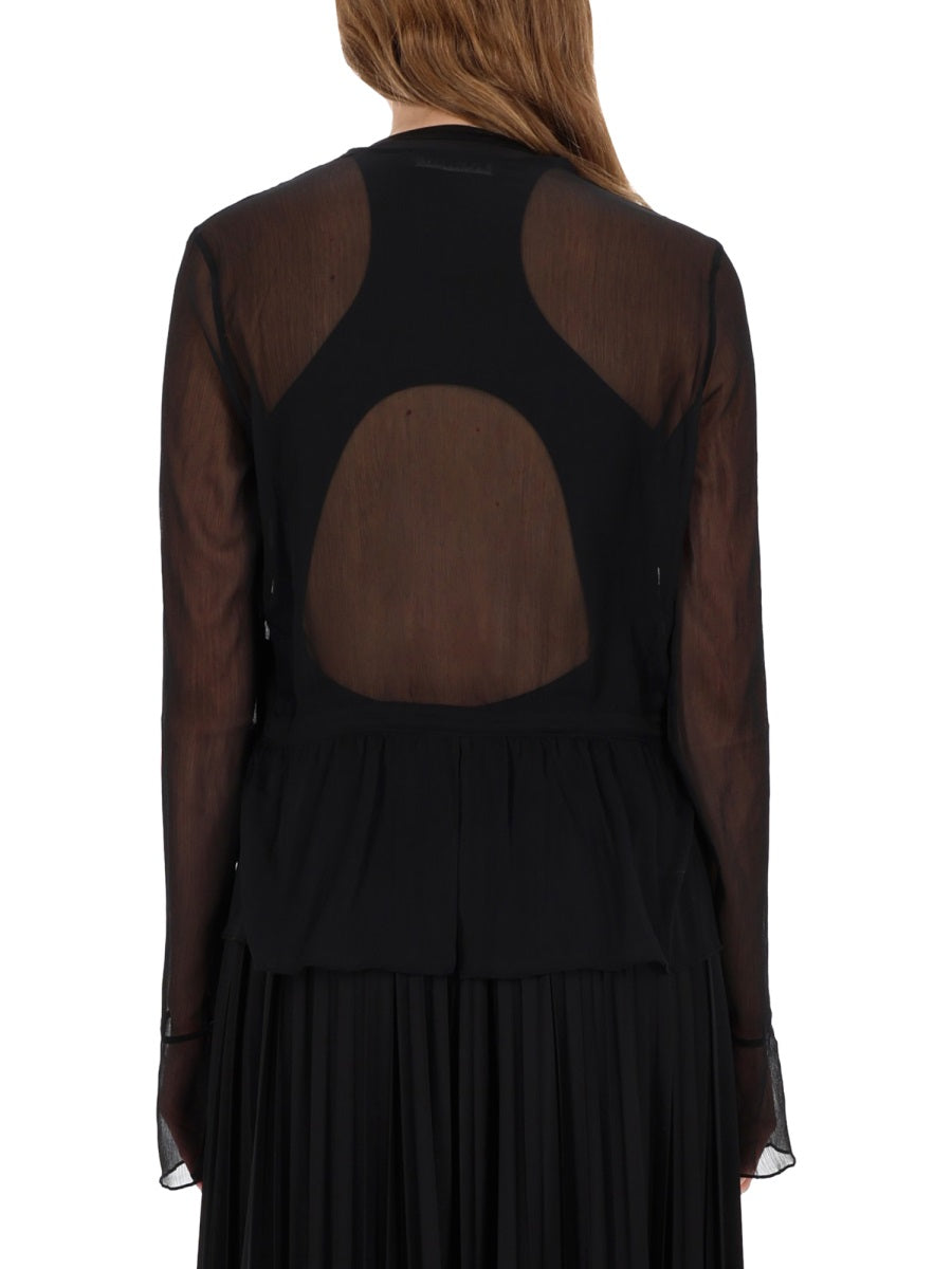 OUR LEGACY Crinkle Black Veil Top
