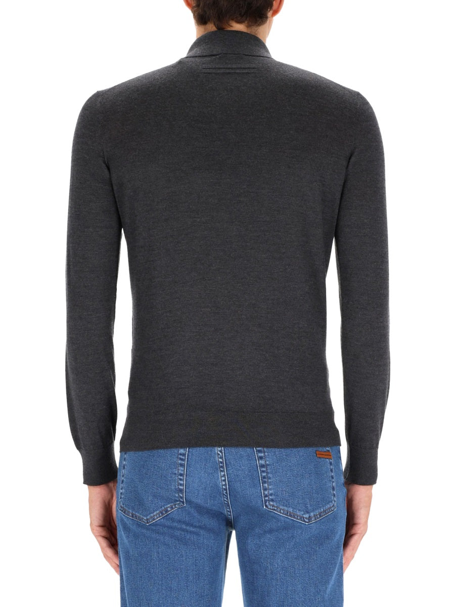 ZEGNA Silk and Cashmere Blend Polo Shirt for Men