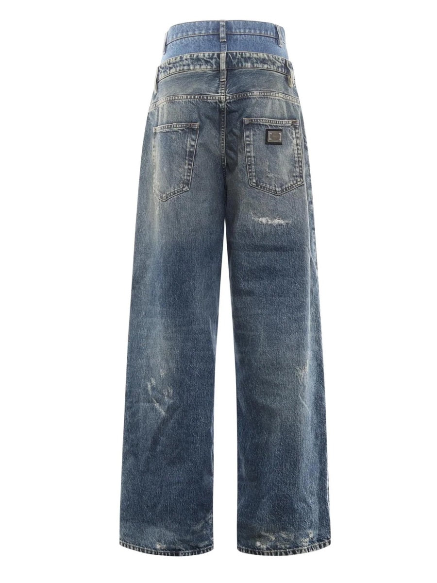 DOLCE & GABBANA Double Layer Denim Jeans for Women