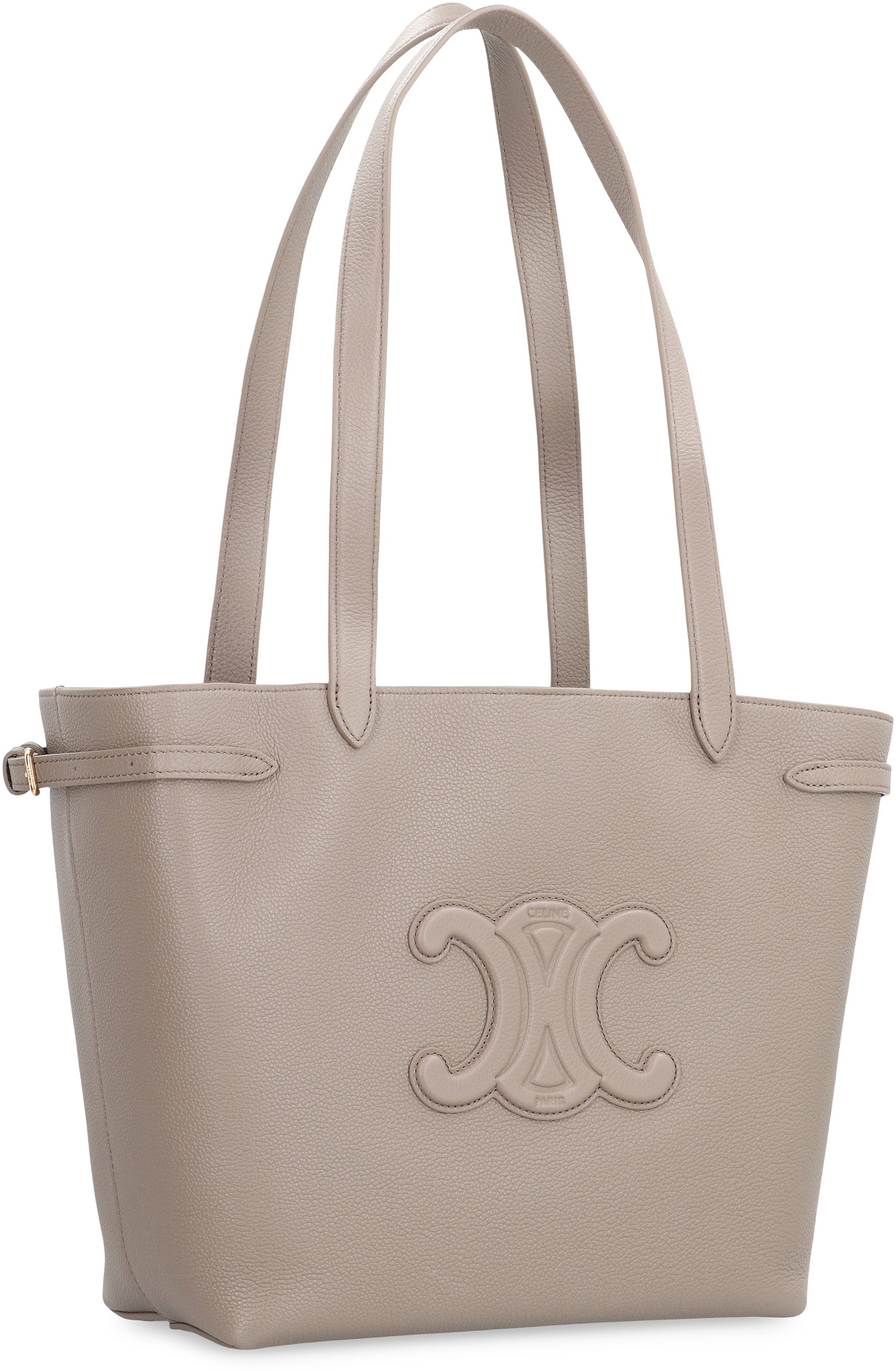 CELINE Media Leather Tote Handbag - Spacious Design