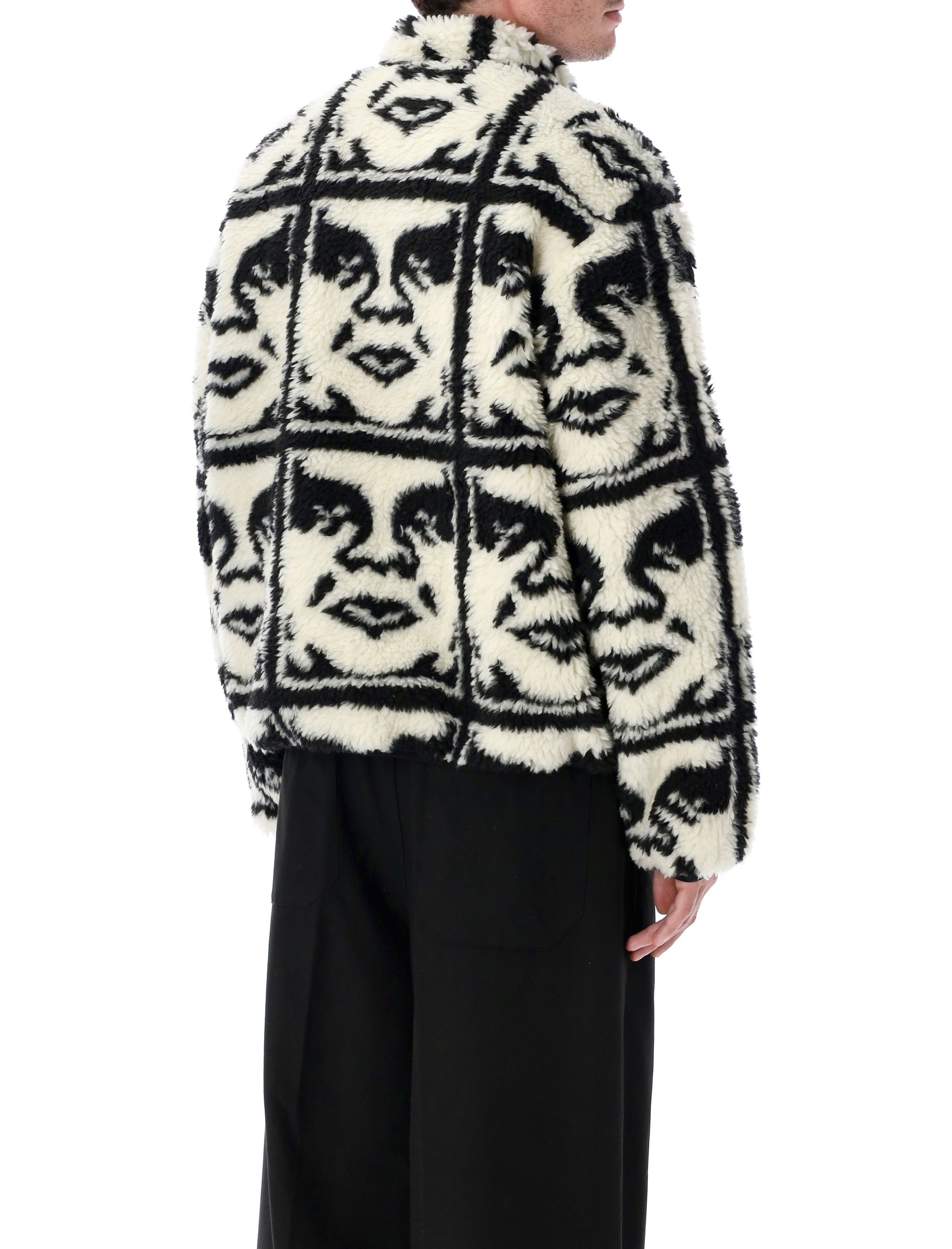 OBEY Repeated Icon Sherpa Jacket - Size L