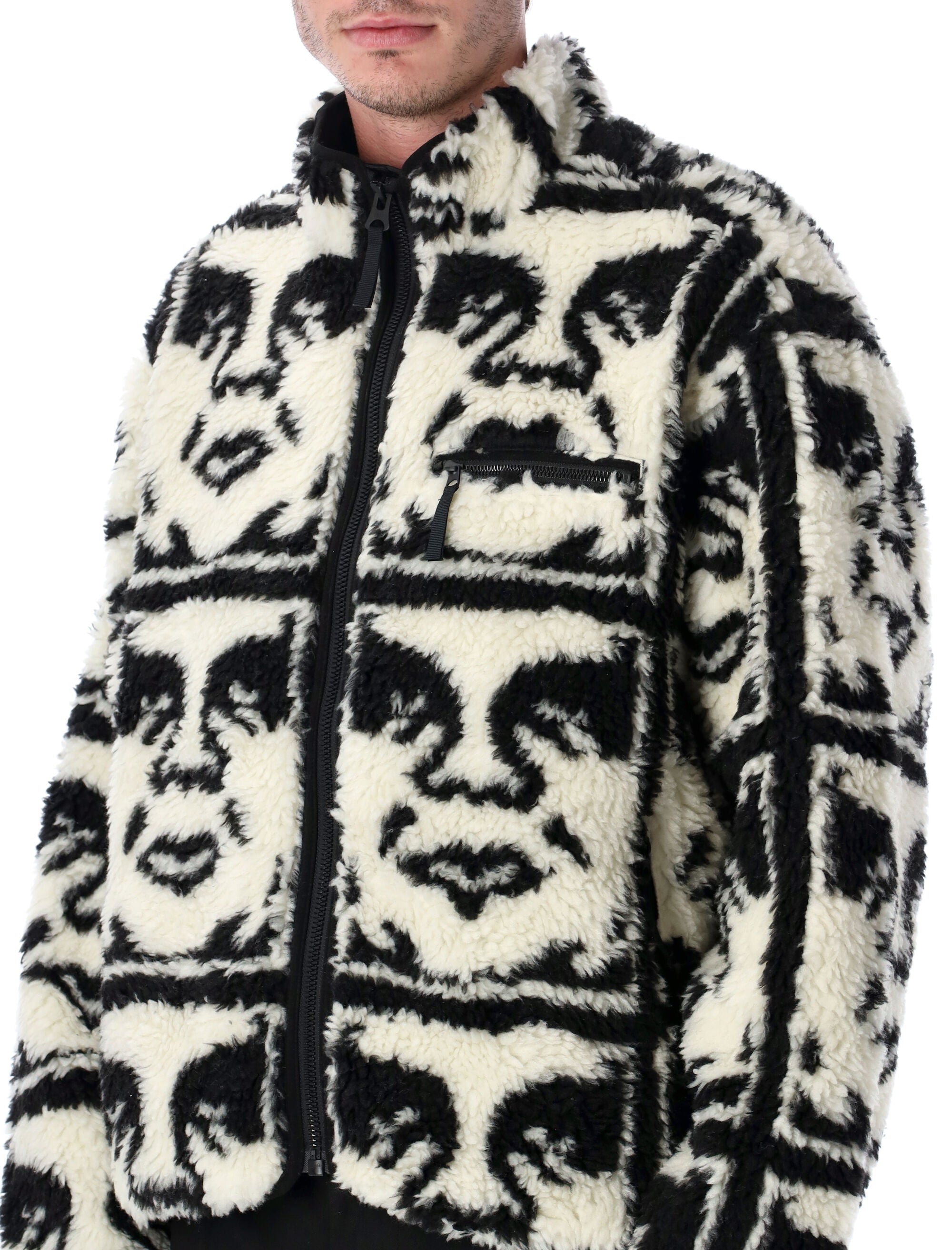 OBEY Repeated Icon Sherpa Jacket - Size L