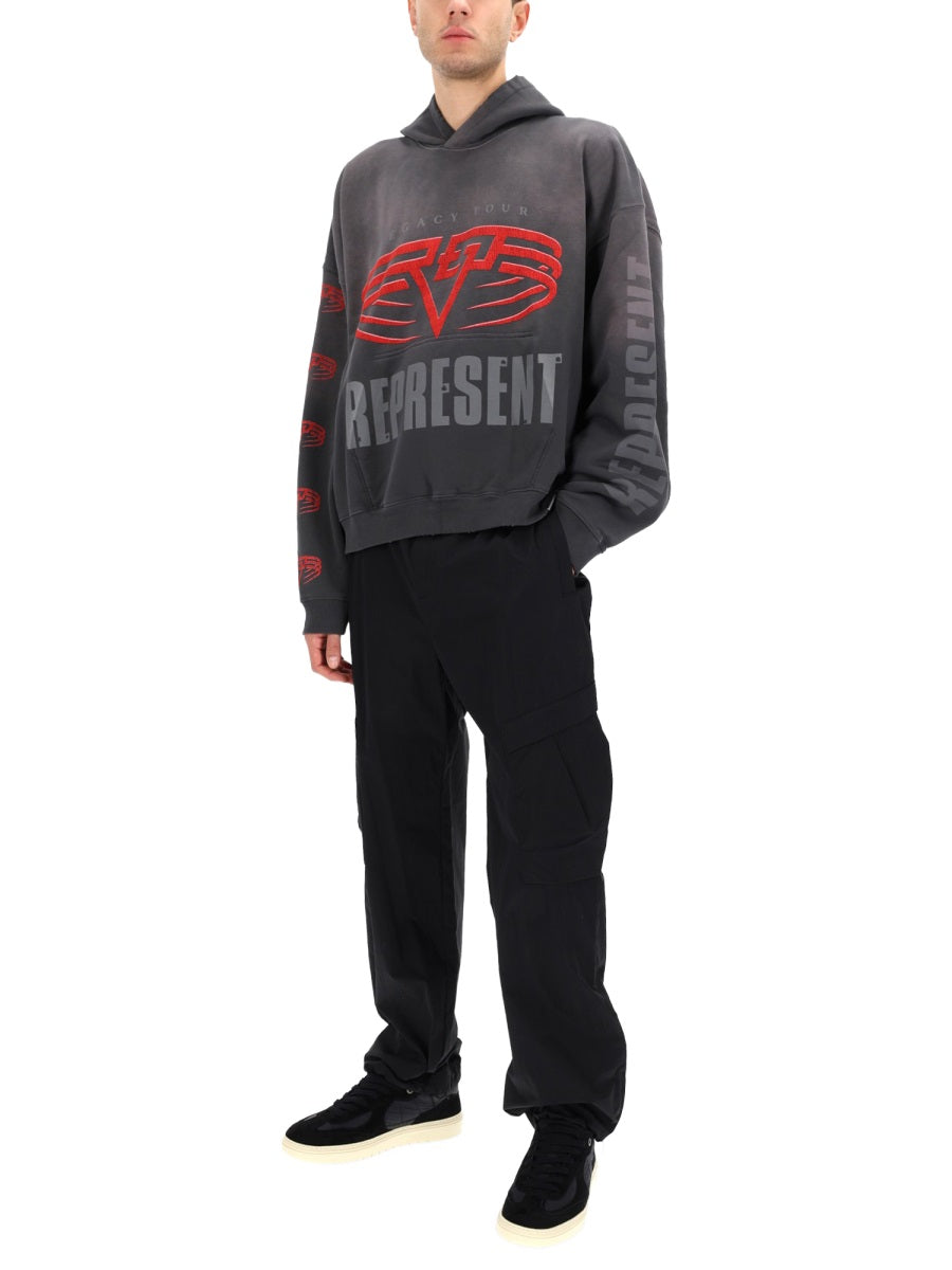 REPRESENT Essential Cotton Pullover Sweatshirt for Men