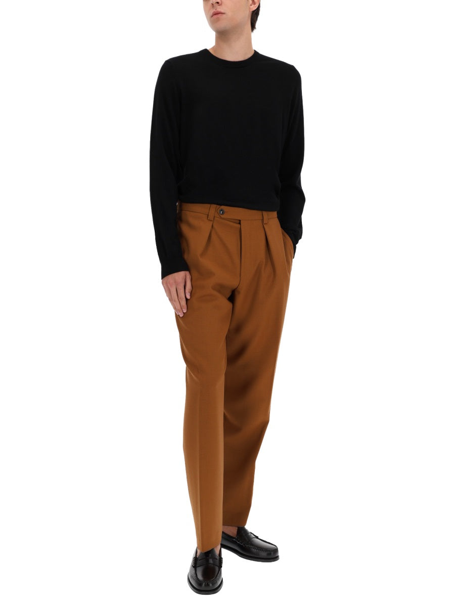 BOSS CAMEL Men's Virgin Wool Trousers - FW25 Collection