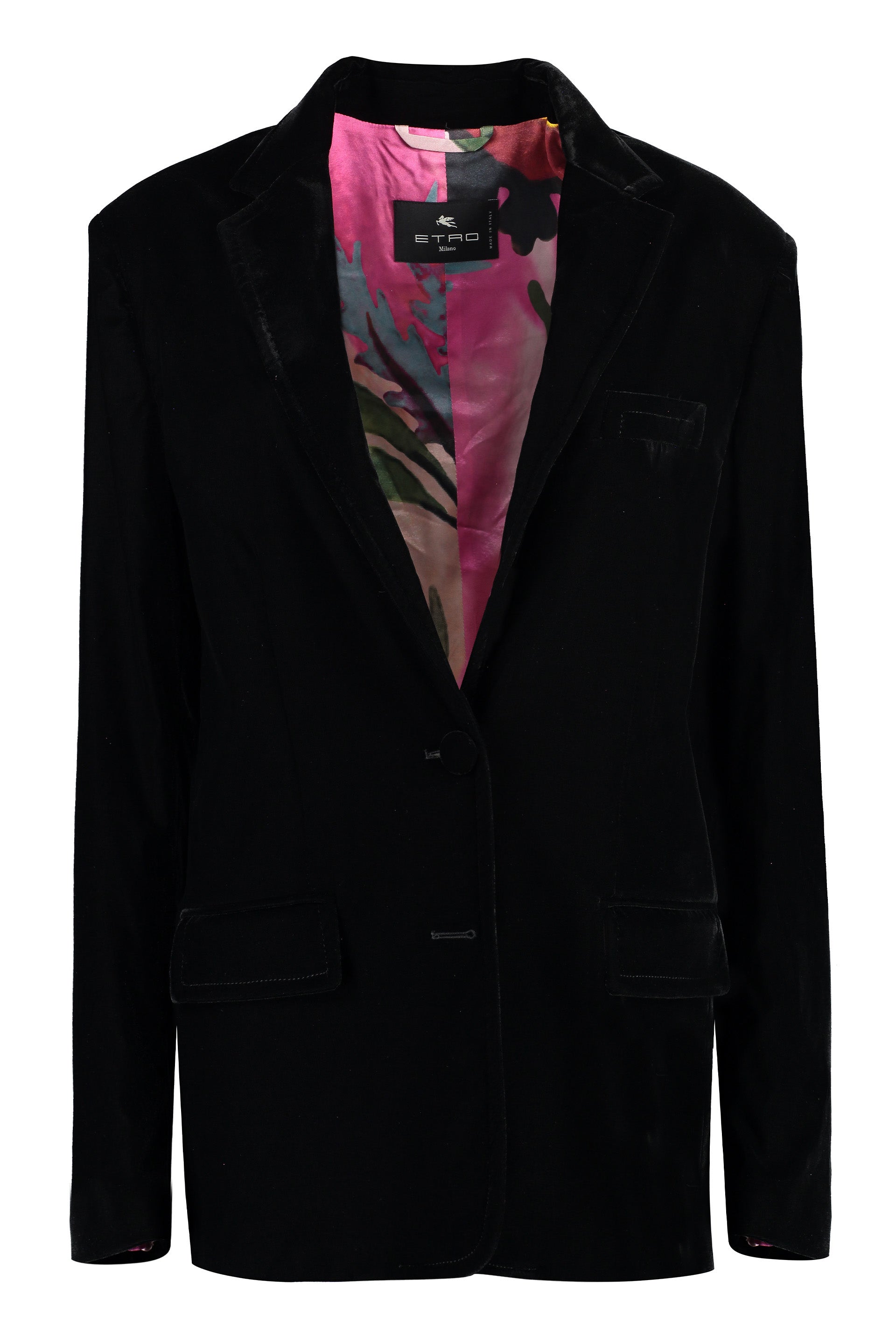 ETRO Velvet Blazer with Padded Shoulders