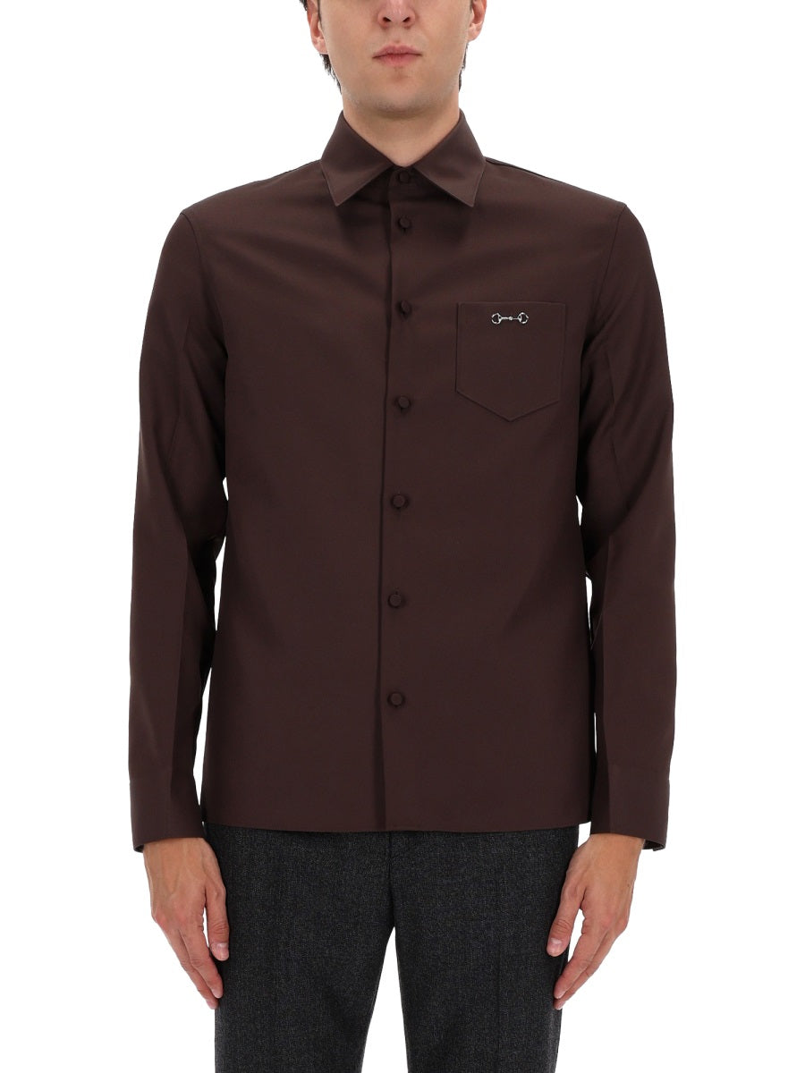 GUCCI Men's Regular Fit Shirt with Clamp - Size 50