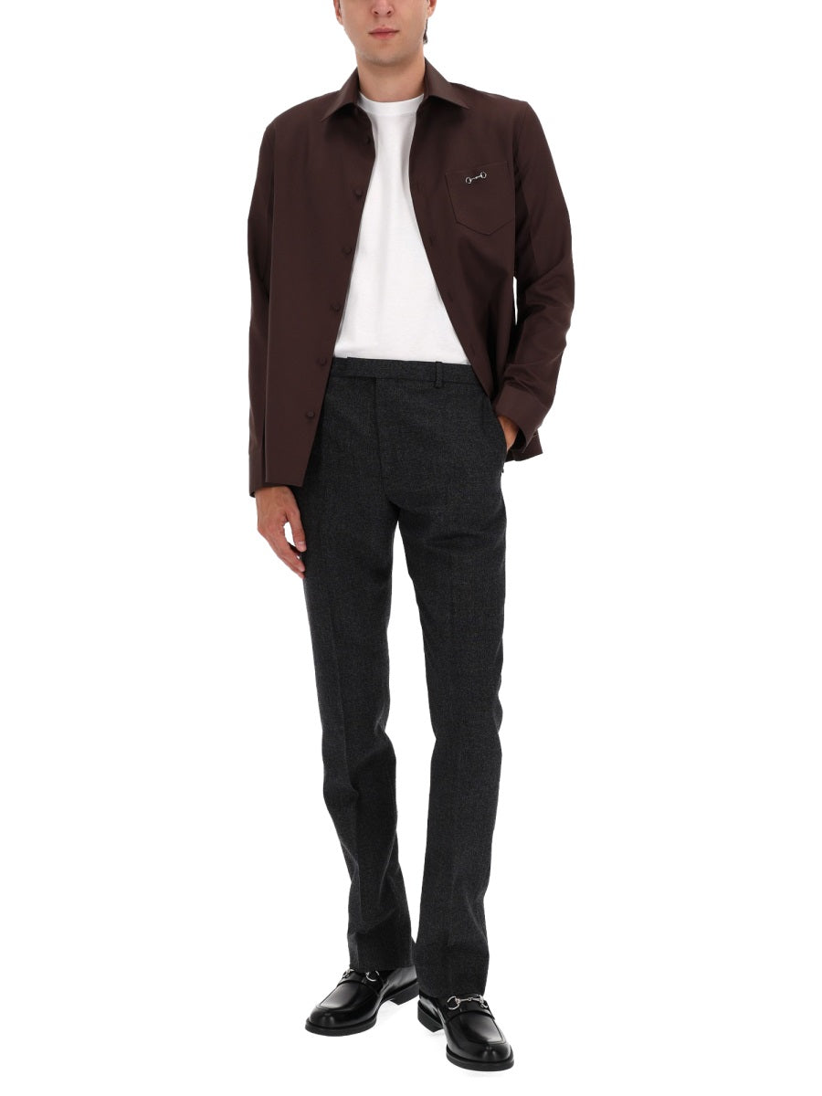 GUCCI Men's Regular Fit Shirt with Clamp - Size 50