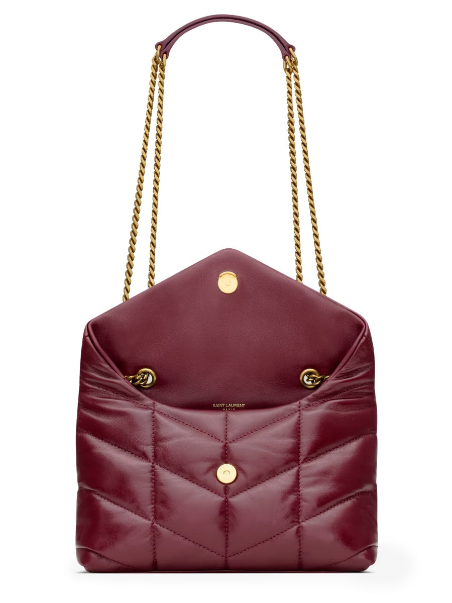 SAINT LAURENT Mini Puffer Leather Handbag