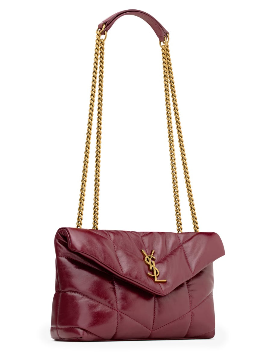 SAINT LAURENT Mini Puffer Leather Handbag