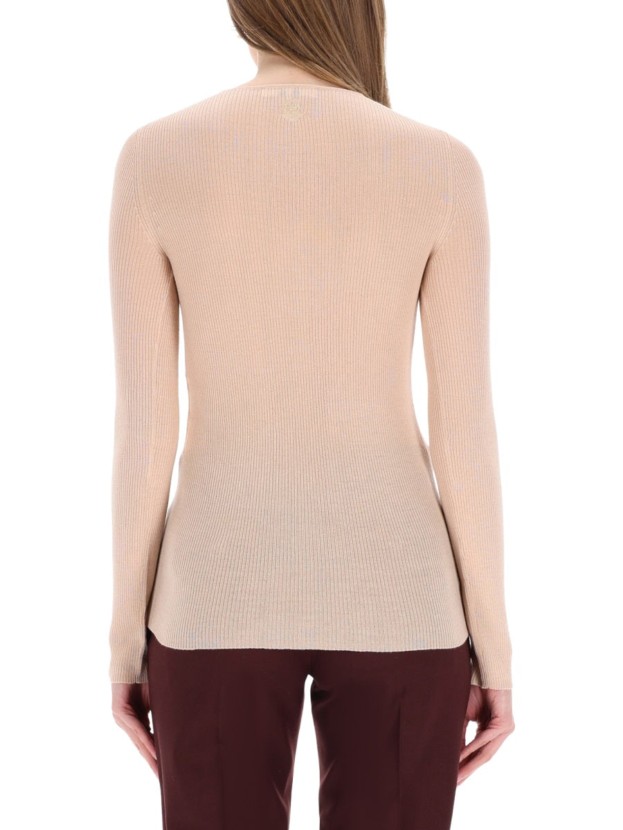 CHLOÉ Ribbed Knit Top with Buttons - Size S