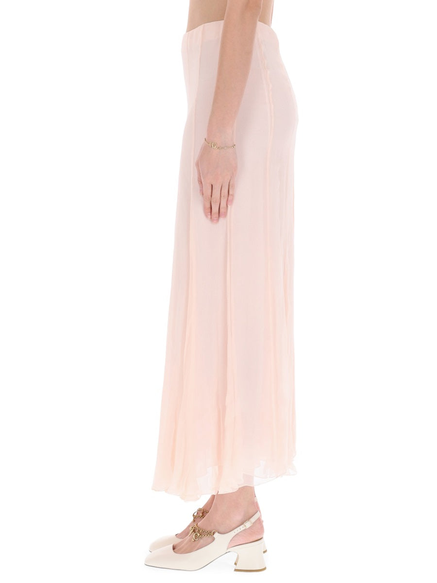 CHLOÉ Silk Muslin Maxi Skirt (Size 38)