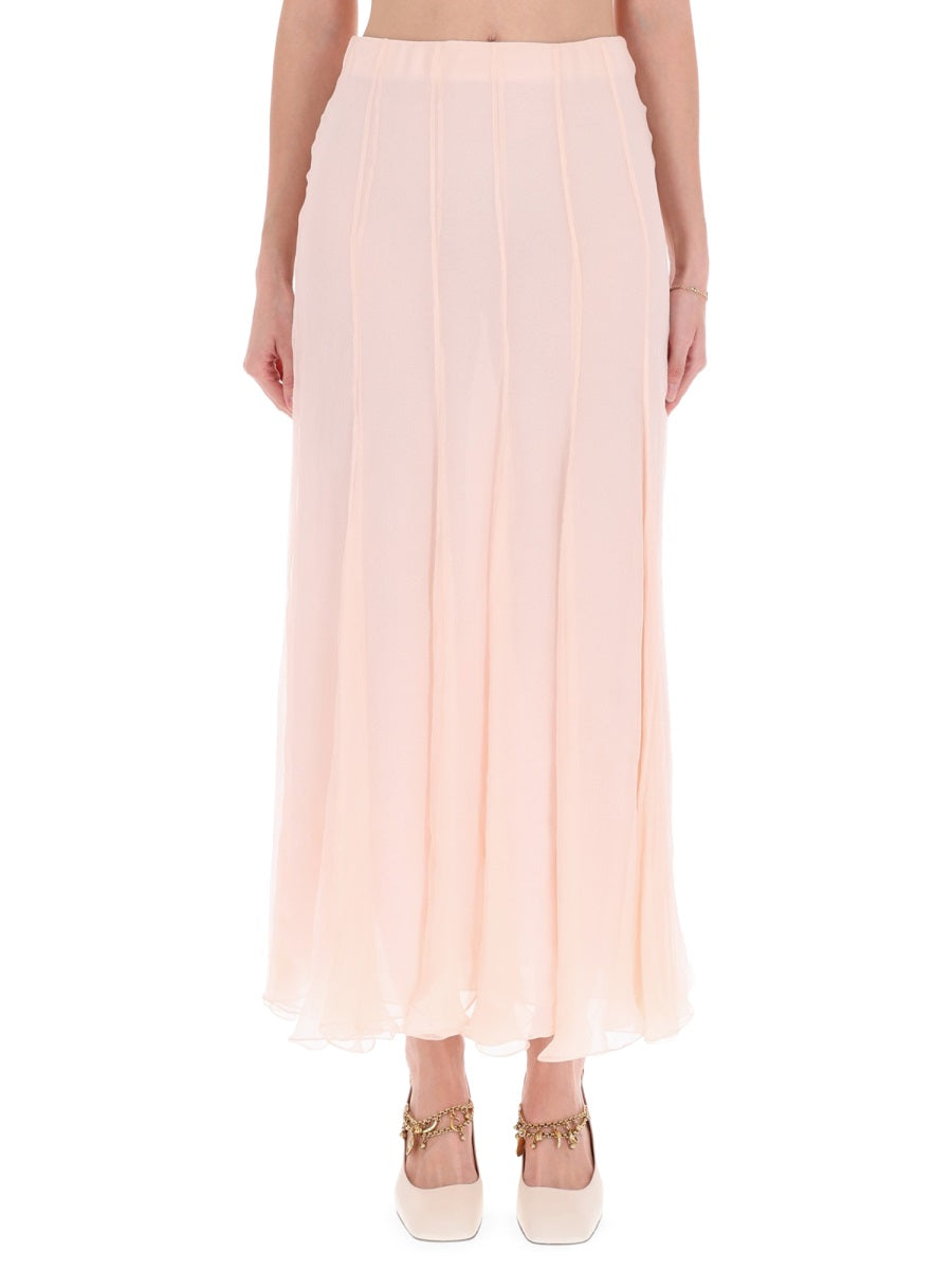 CHLOÉ Silk Muslin Maxi Skirt (Size 38)