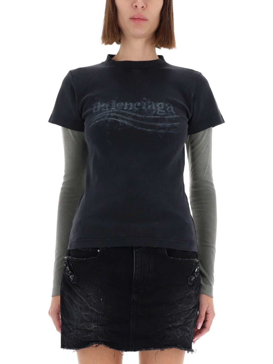 BALENCIAGA Double Sleeve T-Shirt - Size S