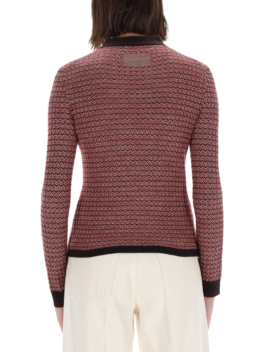 GUEST IN RESIDENCE Chevron Cashmere Polo - Women's Size S