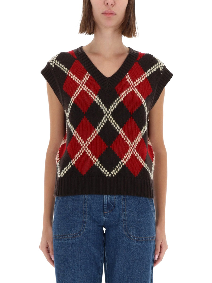 GUEST IN RESIDENCE Argyle Vest - Women's Fit Size S